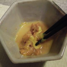 からし酢味噌の材料を混ぜ合わせてできあがり！