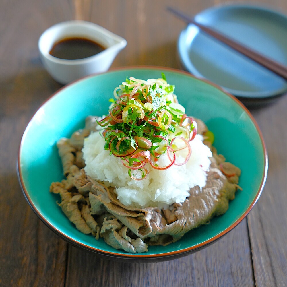香味野菜が爽やか!牛肉のおろしポン酢がけ