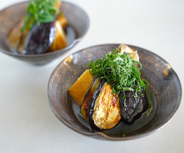 マルチグリルでヘルシー！焼きなすと厚揚げの和風マリネ