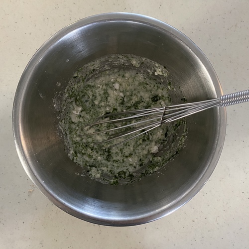 ＝A＝の材料を混ぜて衣を作る。