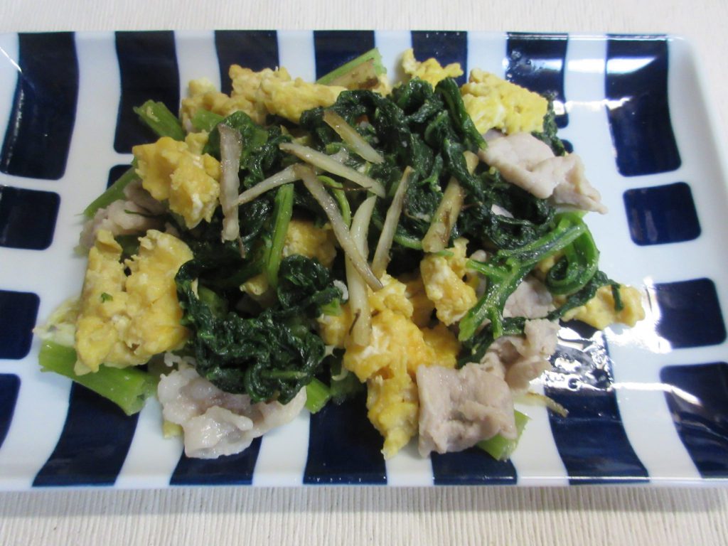 若ごぼうと豚肉の卵炒め