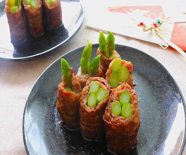 お節料理に！門松風～牛肉とアスパラの八幡巻き