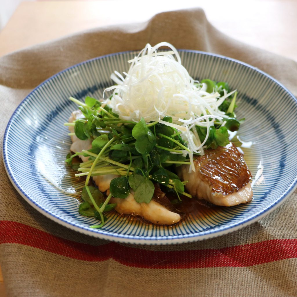 中華風白身魚の蒸しもの